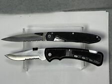 JAGUAR POCKET FOLDING KNIFE BLACK PLASTIC  HANDLE LOT OF 2 KNIVES picture