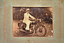 Triumph Vintage & Classic Motorcycles Photograph With Rider Indian Circa 1953 