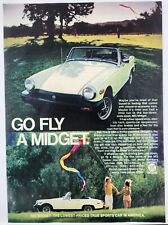1977 MG Midget White Go Fly A Midget Vintage Print Ad Man Cave Art Deco Poster picture