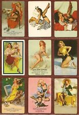 9 Vintage Gil Elvgren 5 Advertising Pinup Playing Cards Mint NMint 1940s-60s picture