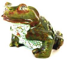 Arnel's Large Glazed Ceramic Frog Toad. 13”L x 10”W x 8”H . 1970’s, Hand-painted picture