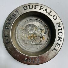 VINTAGE AVON THE FIRST BUFFALO NICKEL ASH TRAY 1913 USED VINTAGE ASHTRAY METAL  picture
