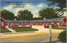 c1940s Jacksonville, Illinois Postcard YORDING'S TOURIST COURT Roadside Linen picture