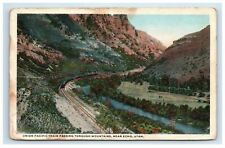 1921 Union Pacific Train Passing Through Mountains Near Echo Utah Postcard picture