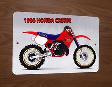 1986 HONDA CR250R Dirt Bike Motorcycle Motocross 8x12 Metal Wall Sign picture