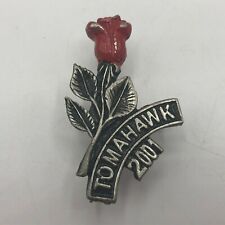 2001 Harley Davidson Tomahawk Wisconsin Ride Lapel Pin Brooch Rose Flower   M5  picture