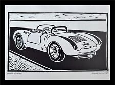 Porsche 550 Spyder Woodcut Print Andreas Hentrich 30 Years Jahre picture