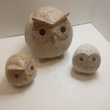 Owl Family By Viva Terra These owl figurines are made from granite Weight 21 Lbs picture