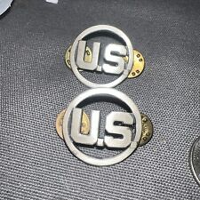 Really Cool Vintage NAVY  Silver US Set Collar Pins very nice picture