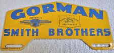 Vintage Gorman Smith Bros. John Deere Implements Chevrolet Porcelain Sign Topper picture