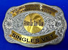 Amarillo Texas Gun Club Singles Vet Trophy Belt Buckle by Tilden picture