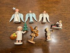 Lot of 7 Vintage Angels Wooden Expertic Erzgebirge Germany picture