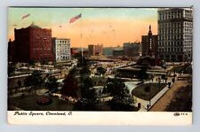 Cleveland OH-Ohio, Aerial Public Square, Antique, Vintage c1909 Postcard picture