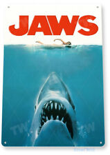 TIN SIGN Jaws Movie Poster Metal Décor Wall Art Theater Store A452 picture