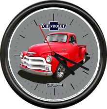 Licensed 1954 Chevy Pickup Truck Red Vintage Chevrolet General Motors Wall Clock picture