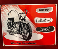 Vintage HARLEY DAVIDSON MOTORCYCLE  1952-K Mode Red & White  Metal sign 9''x11'' picture