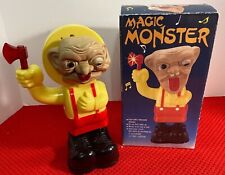 RARE Vtg Justen Magic Monster in Box Axe Wielding Maniac Motion Figure WORKS GR8 picture