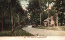 Vintage Postcard Log Cabin Lafayette Park Austin Minnesota MN C. A. Pooler Pub. picture