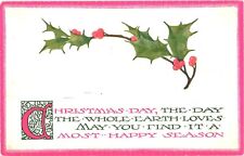Christmas Day, The Day The Whole Earth Loves, Most Happy Season Postcard picture