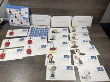 Vtg 2001 Set of 12 Peanuts Gang,snoopy 1st DAY Stamped Envelopes+ Snoopy Stamps picture
