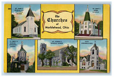 1967 Multiview, The Churches of Marblehead, Ohio OH Posted Postcard picture