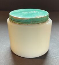 Vintage PONDS Cold Cream Milk Glass Jar w/ Turquoise Green Aluminum Lid picture