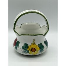 Vintage Ceramic Flower Planter Basket Made in Italy picture