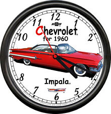 Licensed 1960 Impala Red 2 Door Sedan Chevrolet General Motors Sign Wall Clock picture