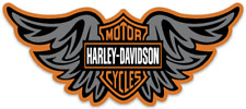 Harley Davidson Motorcycle Classic Style Logo Type with Wings Die-cut MAGNET picture