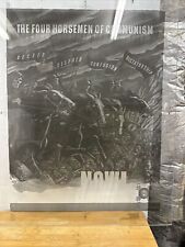 WWII VFW Four Horsemen Of Communism glass negative  PROPAGANDA POSTER WAR SCENE picture