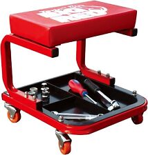 Red Rolling Creeper Garage/Shop Seat: Padded Mechanic Stool with Tool Tray Large picture