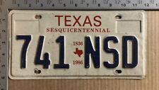 1986 Texas license plate 741 NSD Ford Chevy Dodge 10325 picture