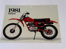 Original 1981 Honda XR100 Motorcycle Dealer Sales Brochure picture