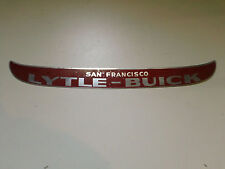 Vintage 1950 Buick License Plate Topper San Francisco Lytle Buick Nameplate picture