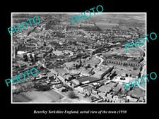 OLD 8x6 HISTORIC PHOTO OF BEVERLEY YORKSHIRE ENGLAND TOWN AERIAL VIEW c1950 1 picture