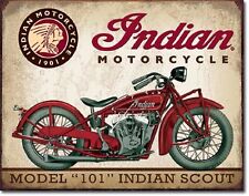 Model 101 Indian Scout Motorcycle TIN SIGN Wall Decor Garage Shop Metal Poster picture
