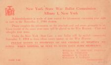 Postcard NY Albany New York State Official Election War Ballot Commission WWII picture