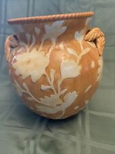 VTG Fitz and Floyd Classics Hand Painted Vase Gallo De Ore Yellow Flowers Brown  picture