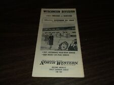 OCTOBER 1964 C&NW WISCONSIN DIVISION CHICAGO TO HARVARD PUBLIC TIMETABLE  picture