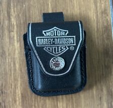 Vintage Harley Davidson Motorcycle Zippo Lighter Leather Belt Case Holder Sheath picture