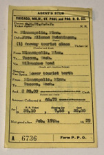 1/17/39 Minneapolis MN to Tacoma WA One Way CMStP&PRR Dated Stamped Ticket Stub picture