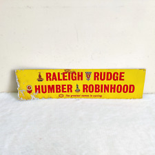 Vintage Raleigh Rudge Humber Robinhood Cycles Advertising Metal Sign Board S65 picture