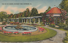 Vintage Linen Postcard The Italian Garden Maymont Park Richmond Virginia Unused picture