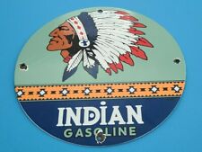VINTAGE INDIAN GASOLINE PORCELAIN CHIEF GAS MOTOR OIL SERVICE STATION PUMP SIGN picture