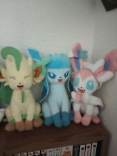 Pokemon Eveelution Plush Lot of 3 Tomy 2017 Glaceon Leafeon Sylveon Authentic picture