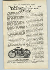 1911 PAPER AD Motorcycle Show Article Hendee Indian Emblem Minneapolis picture