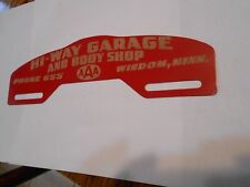 Vintage Hi-Way Garage Windom Minn license plate topper picture