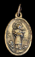 Vintage Catholic St Raymond Nonato Silver Tone Religious Medal, Italy picture