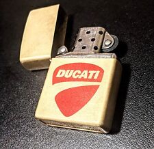 Ducati Motorcycles Enameled Brass Zippo Lighter Euc Unfired Great  picture