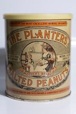 VINTAGE 1981 THE PLANTERS SALTED PEANUTS MOTHER'S BRAND ADVERTISING TIN CAN 75yr picture